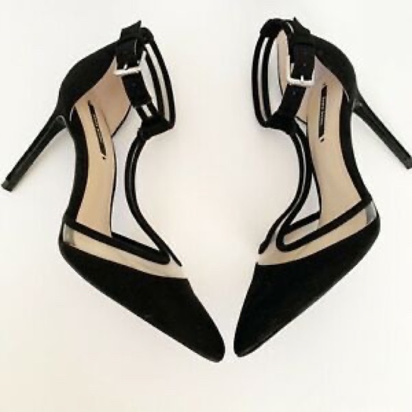 Zara Vinyl Black Court Shoe - Picture 3 of 16